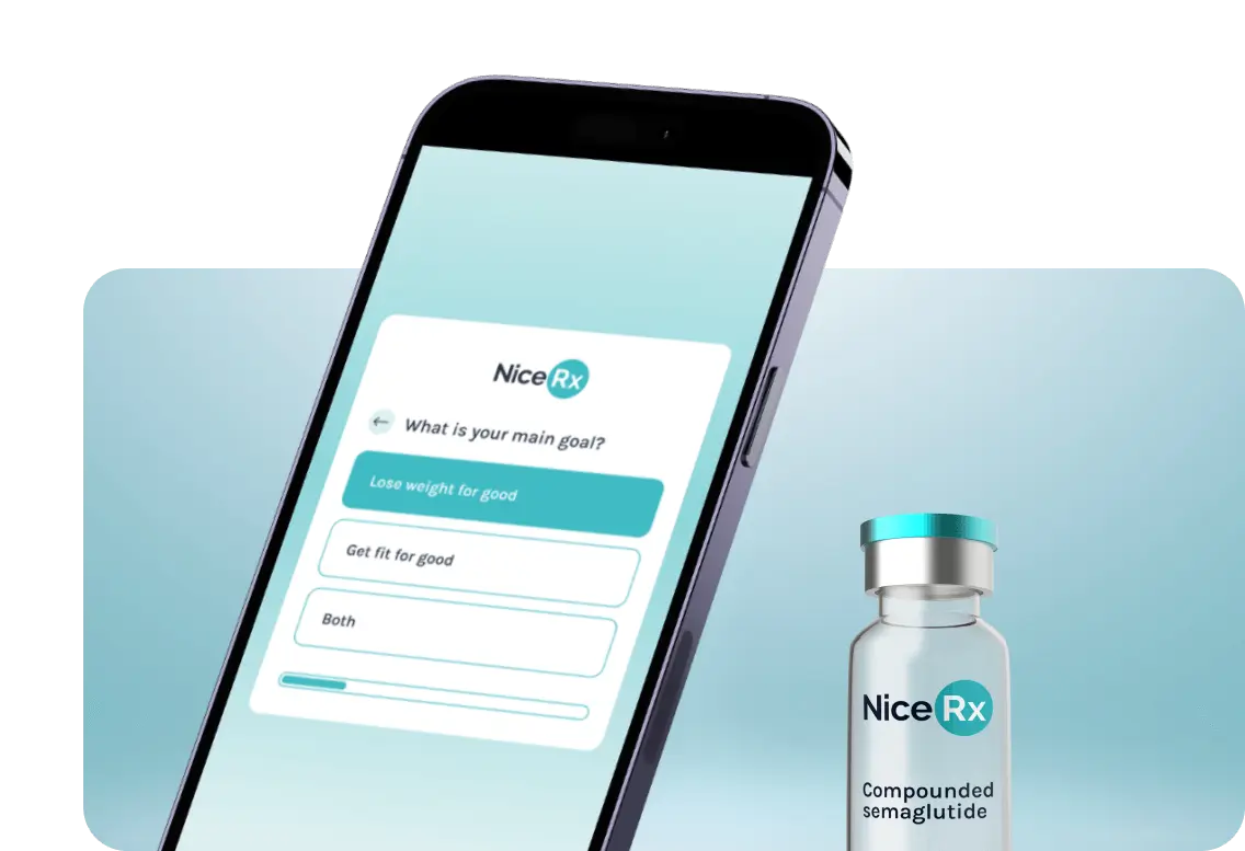 NiceRx quiz with semaglutide vial