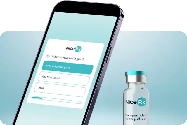 NiceRx quiz with semaglutide vial